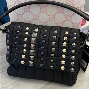 NWT THINK ROYLN Black Studded Shoulder Bag.